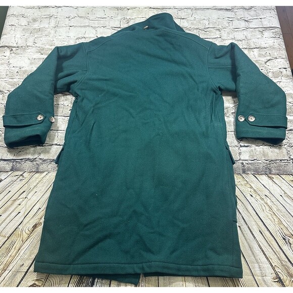 VTG Lands End Parka Coat Womens Small Green Wool Toggle Button Up Hood Lined USA - Picture 6 of 10